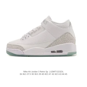 Jordan Air 3 Retro SE Men's Basketball Shoes White Black Cement