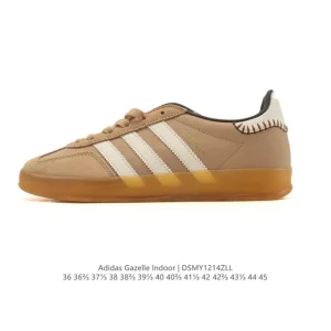 Adidas Originals Gazelle Indoor Retro Leather Sneakers with Gum Sole