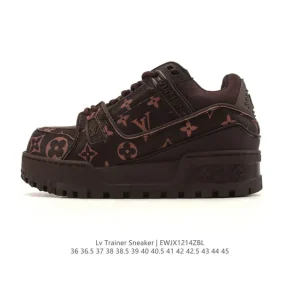 Louis Vuitton Trainer Sneaker Low White Leather Men Women Shoes