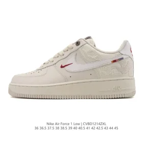 Nike Air Force 1 '07 Low White Leather Sneakers with Air Cushion