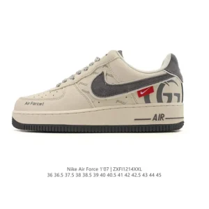 Nike Air Force 1 07 Low White Leather Sneakers with Air Cushioning
