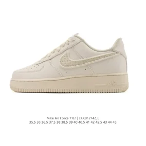 Nike Air Force 1 07 Low White Leather Casual Sneakers for Men and Women