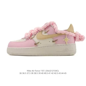 Nike Air Force 1 07 Low White Leather Sneakers with Air Cushion