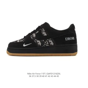 Nike Air Force 1 '07 Low White Leather Sneakers with Air Cushion