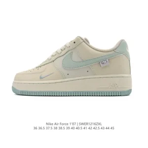 Nike Air Force 1 07 Low White Leather Sneakers with Air Cushioning