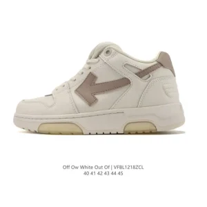 Off-White Out Of Office Low Top Lace-Up Fashion Sneaker with Thick Sole and Arrows Design