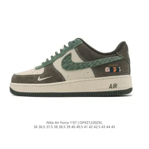 Nike Air Force 1 07 Low White Leather Sneakers with Air Cushioning