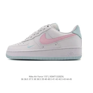 Nike Air Force 1 '07 Low White Leather Sneakers with Air Cushion