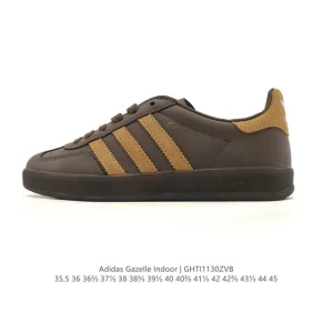 Adidas Originals Gazelle Indoor Retro Leather Sneakers with Gum Sole
