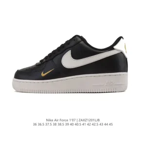 Nike Air Force 1 '07 Low White Leather Sneakers with Air Cushion