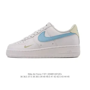Nike Air Force 1 '07 Low White Leather Sneakers with Air Cushion