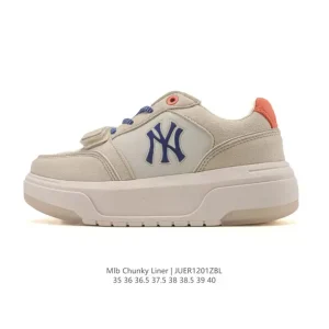 MLB Chunky Liner Mid White Retro Streetwear High Top Sneakers