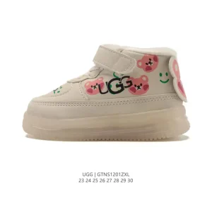 UGG Kids Retro Snow Boots with Wool Lining and Thick Sole