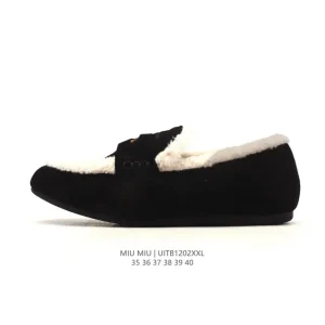 Miu Miu Ss Series Winter Snow Boots Warm Fur Lined Low Cut Shoes