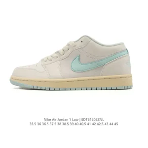 Jordan Air 1 Low Retro Classic Leather Sneakers with Air Cushion