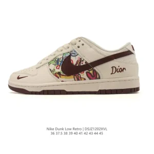 Nike SB Dunk Low Pro Vintage Leather Skateboarding Shoes for Men and Women