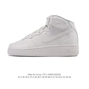 Nike Air Force 1 07 Low White Leather Shoes for Men and Women