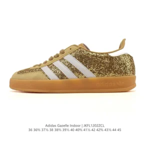 Adidas Bad Bunny Gazelle Indoor White Tan Black Leather Sneakers