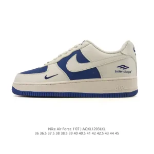 Nike Air Force 1 Low White Leather Casual Sneakers with Cushioning