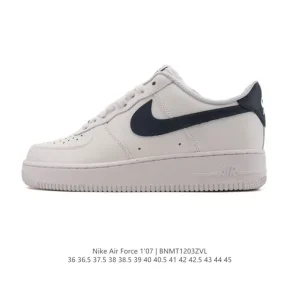 Nike Air Force 1 '07 Low White Leather Sneakers with Air Cushion