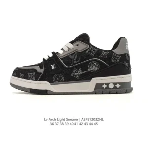 Louis Vuitton Trainer Low Sneaker White Leather Thick Sole Men's Shoes