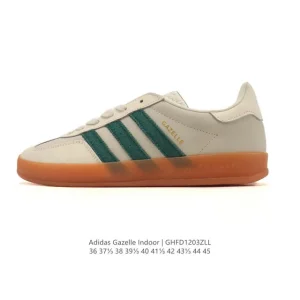 Adidas Originals Gazelle Indoor Leather Sneakers with Gum Sole