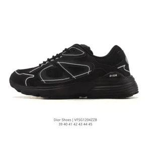 Dior B27 Low-Top Retro Runner Sneakers with Thick Sole
