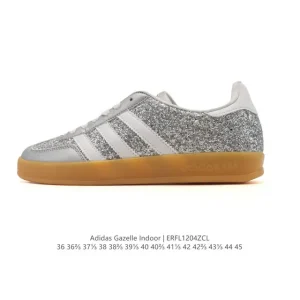 Adidas Originals Gazelle Indoor Retro Leather Sneakers with Gum Sole
