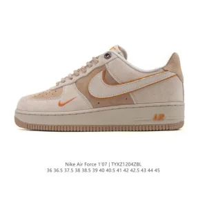 Nike Air Force 1 Low 07 White Leather Sneakers with Air Cushioning