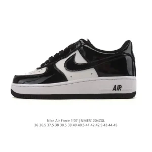 Nike Air Force 1 Low White Leather Sneakers with Air Cushioning