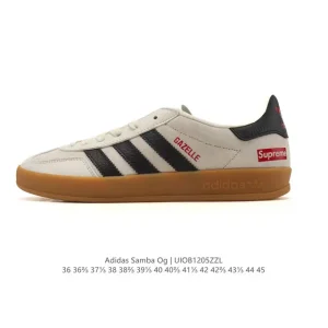 Adidas Originals Gazelle Indoor Retro Leather Sneakers with Gum Sole