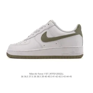 Nike Air Force 1 Low White Leather Sneakers with Cushioning