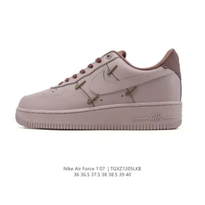 Nike Air Force 1 '07 Low White Leather Sneakers with Air Cushion