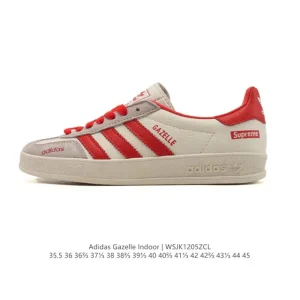 Adidas Originals Gazelle Indoor Retro Leather Sneakers with Gum Sole