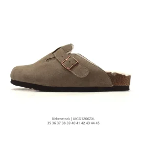 Birkenstock Boston Suede Shearling Slippers for Men and Women