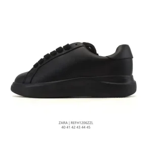 Zara White Leather Platform Sneakers for Men and Women