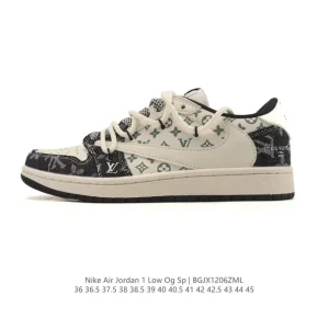 Jordan AJ1 Low Reverse Swoosh Leather Basketball Shoes