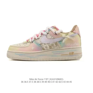 Nike Air Force 1 Low '07 White Platform Sneakers with Double Laces