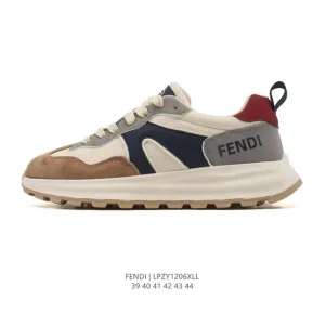 Fendi Men's Retro Style Leather Sneakers by Kim Jones