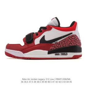 Jordan Legacy 312 Low Men's Basketball Shoes White Black Red