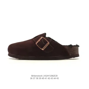 Birkenstock Boston Suede Shearling Slippers for Indoor and Outdoor Wear