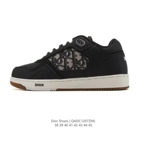 Dior Men's White Leather Sneakers with Thick Sole and Elevated Design
