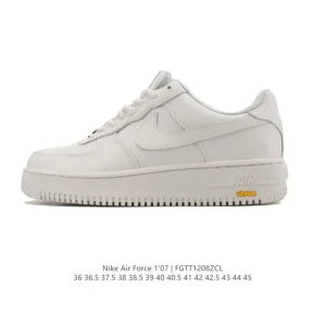 Nike Air Force 1 Low 07 White Leather Sneakers with Air Cushioning