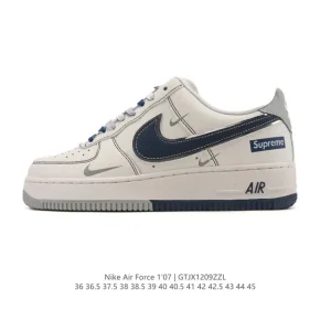 Nike Air Force 1 '07 Low White Leather Sneakers with Air Cushion