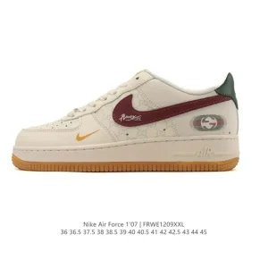 Nike Air Force 1 Low White Leather Casual Sneakers with Air Cushioning