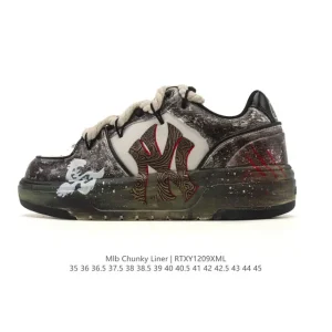 MLB Chunky Liner Mid Retro Street Style Leather High Top Sneakers
