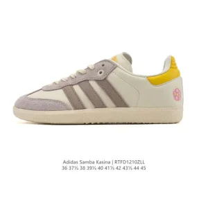 Adidas Originals Samba Classic Training Shoe in White and Blue