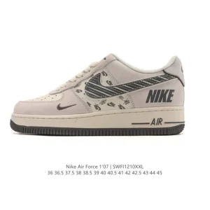 Nike Air Force 1 07 Low White Leather Sneakers with Air Cushion