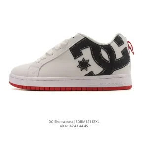 Dcshoecousa Streetwear Skateboarding Shoes for Men - Low Top Leather Casual Board Shoes