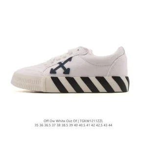 Off-White Out Of Office Low Top Lace Up Fashion Sneaker Thick Sole White Shoe